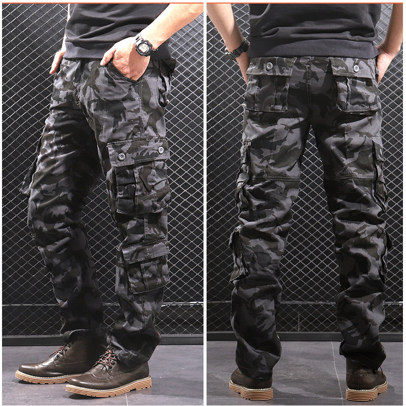 Title 5, New Multi Pocket Black And Gray Camouflage Over...