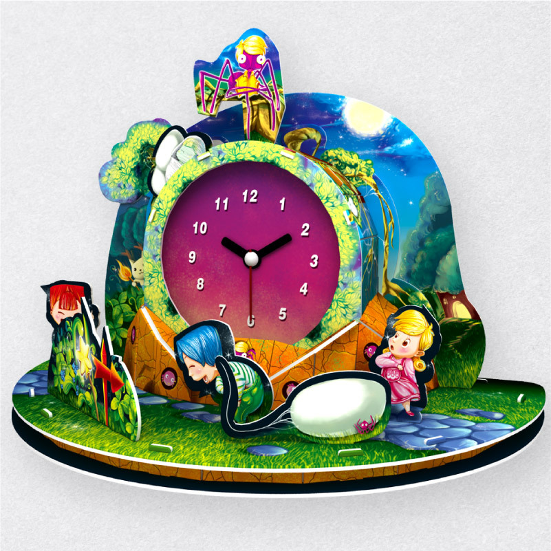 Title 3, Halloween-Uhr 3D-Uhr 3D-Puzzle-Modell