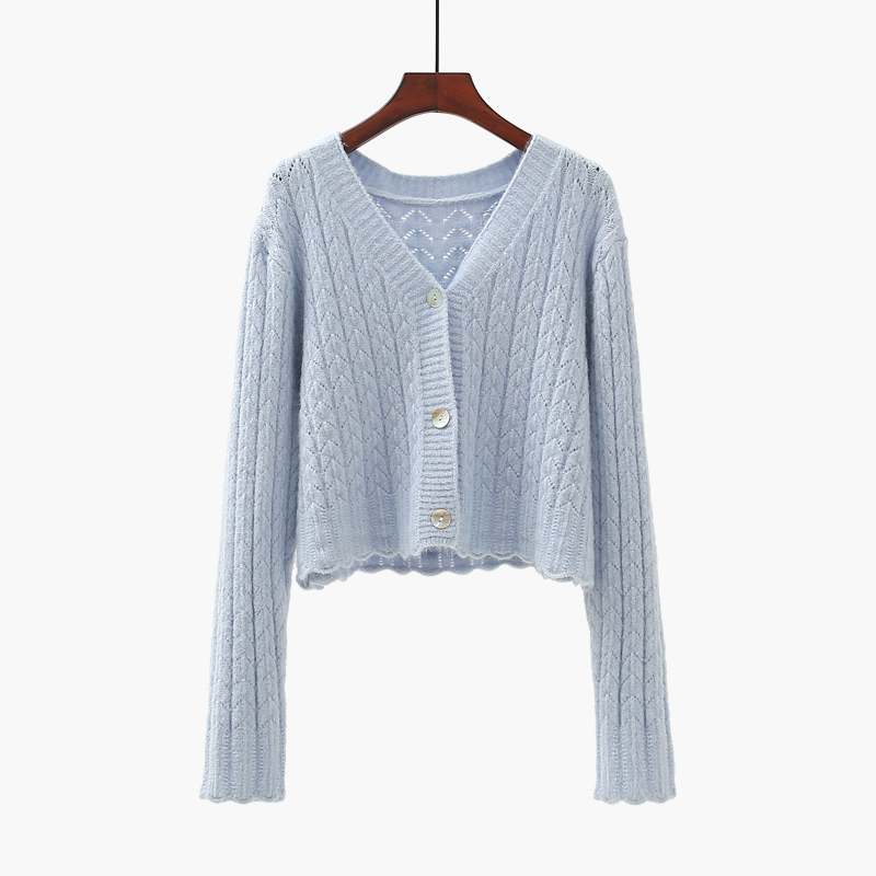 Small fragrance V-Neck Sweater Cardigan for women in early spring 