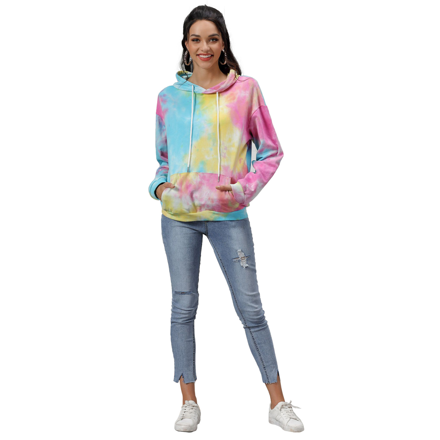 Title 2, Tie-dye pocket hooded sweatshirt top