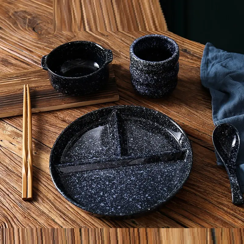 Ordered Diet Simple Style Solid Color Separating Tableware