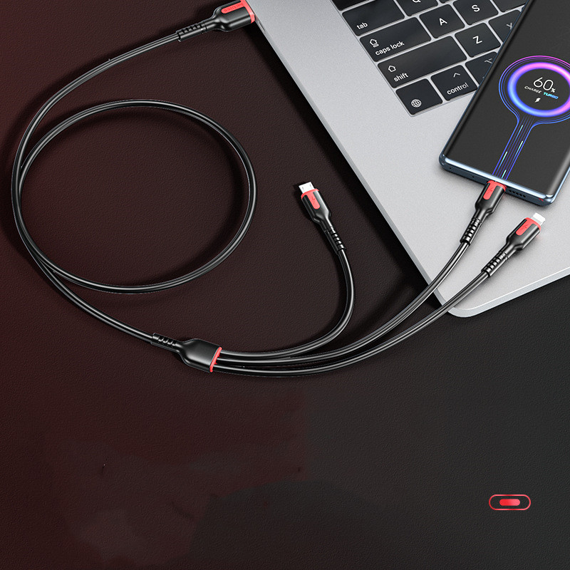 Fast Charge Data Cable One Drag Three 66W Braided USB