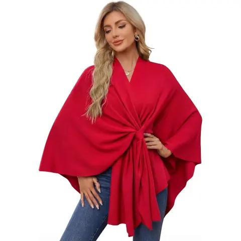 Women's Striped Knit Large Shawl