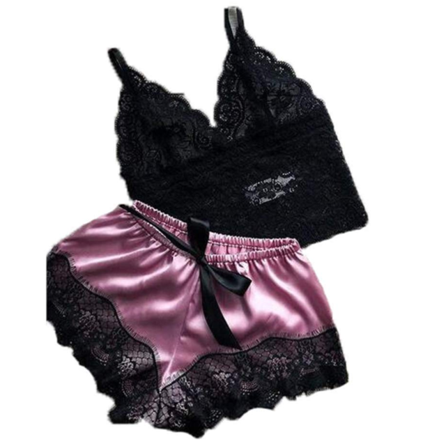 Title 14, Satin underwear bra shorts set