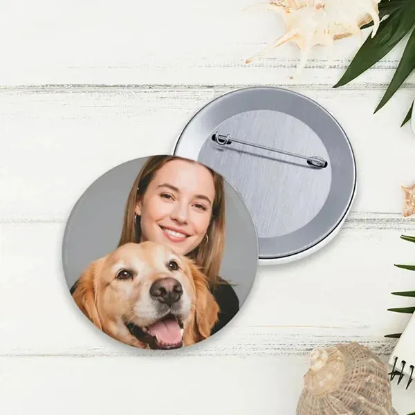 Custom Pet Photo Pins Cherish Memories With Your Furry Friend 2.25inch Must Upload The Image 2 Pcs - Shop at LoveMi
