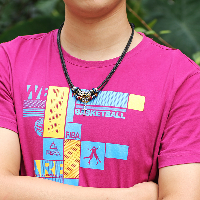 Fashion Double Beaded Cross Necklace