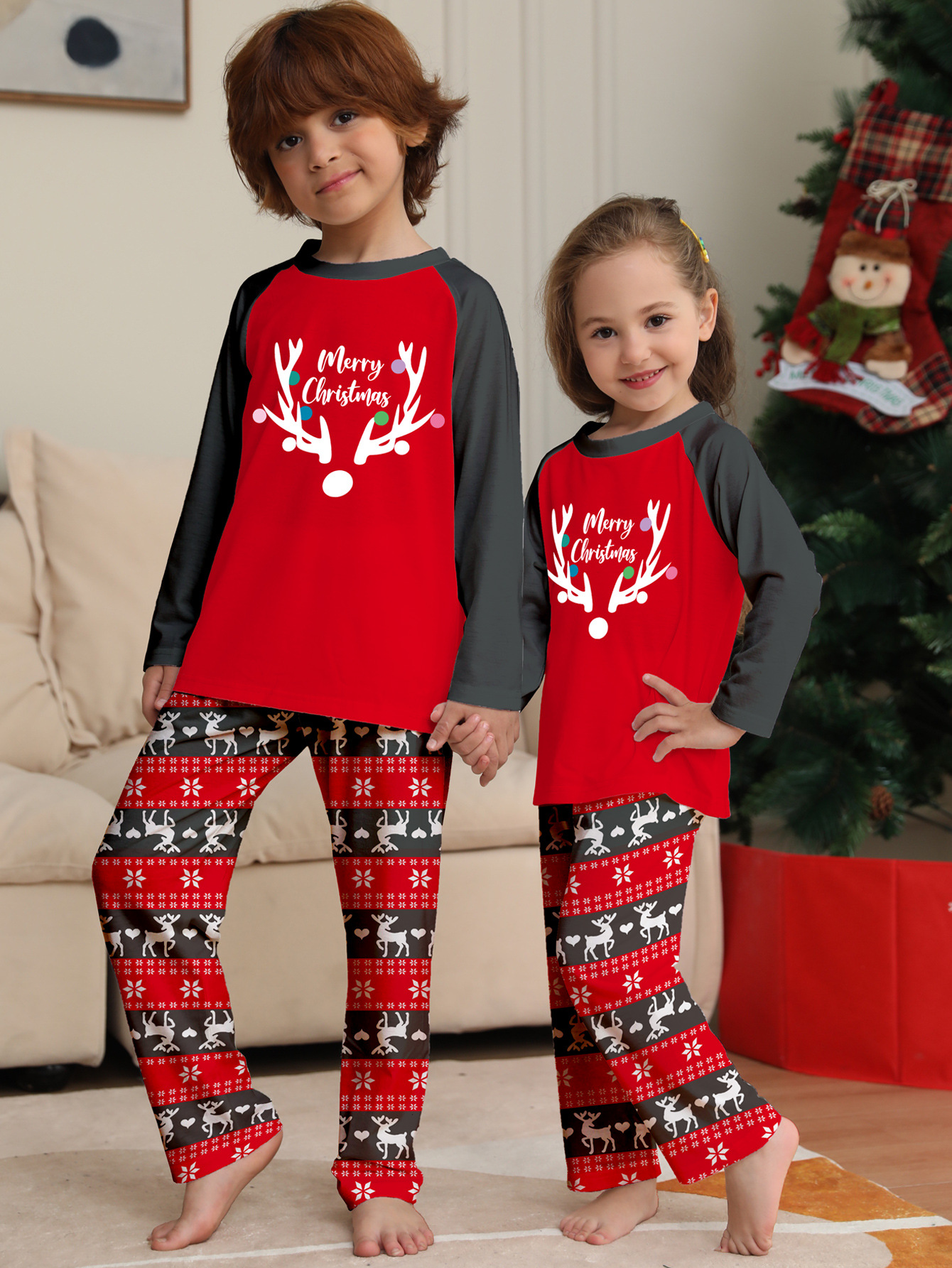 Deer Head Printed Christmas Parent-child Suit — foto 7