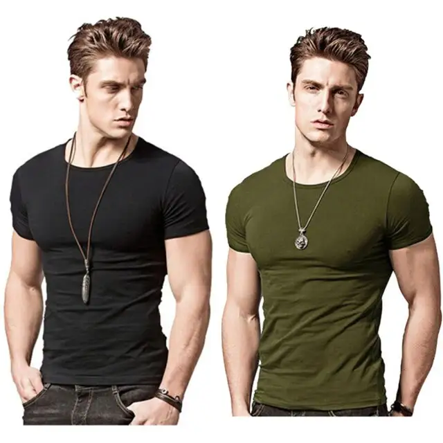 Men's T-shirt Short-sleeved Slim Solid Color Quick-drying