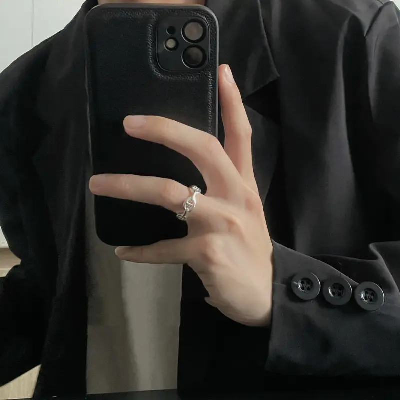 Simple Leather Texture All Inclusive Solid Color Phone Case