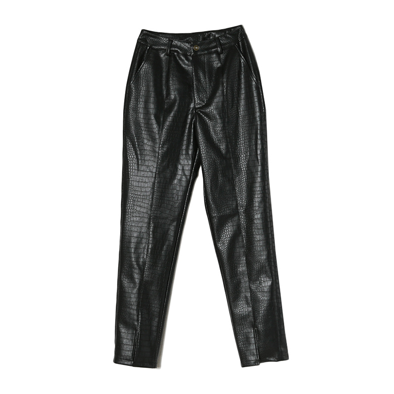 Title 3, New Black Motorcycle Leather Pants with Split L...