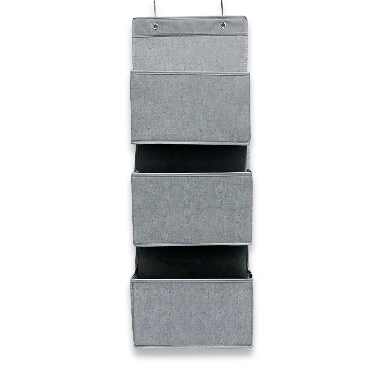 Multi Layer Magazine Hanging Bag Behind Non Woven Door - Grey