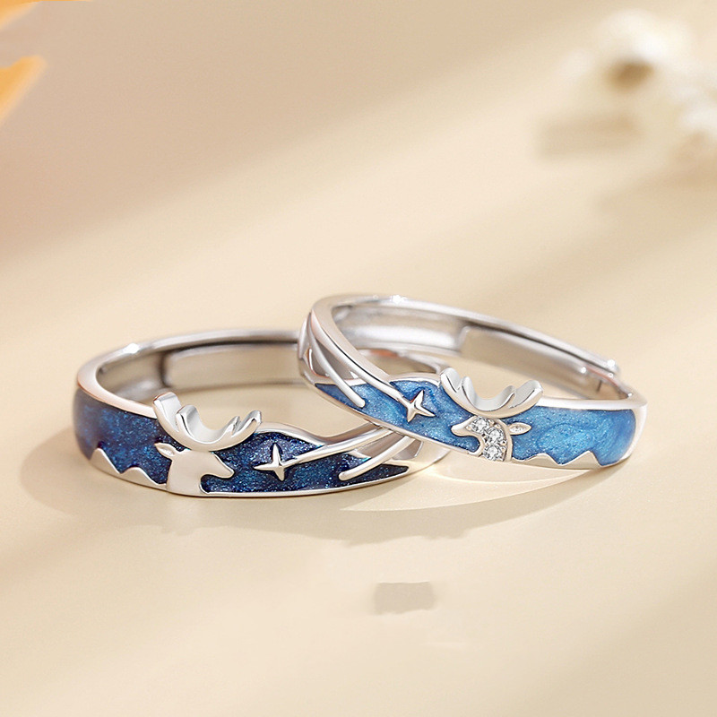 Title 4, Fashion Versatile Star Elk Couple Ring