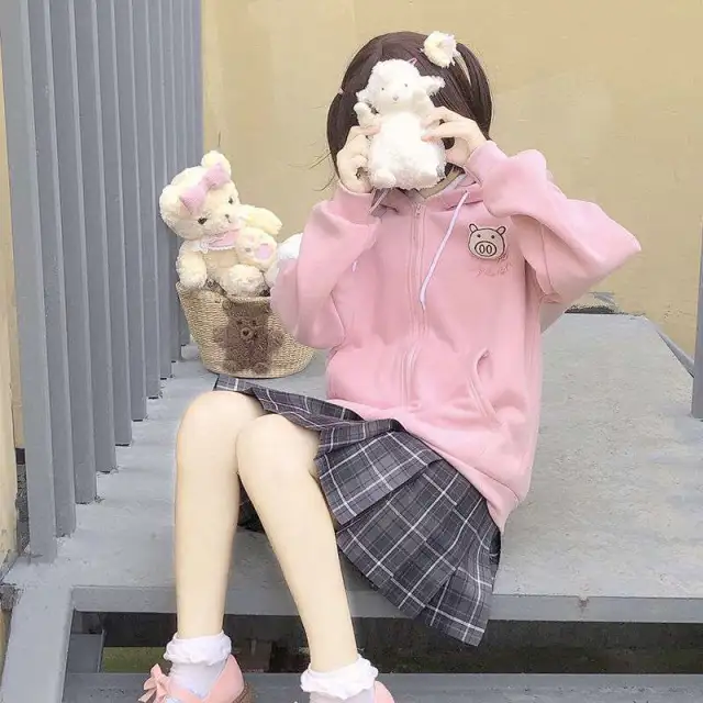 Japanese Soft Sister Girl Lovely Pig Ears Korea Fleece M - Shop at LoveMi