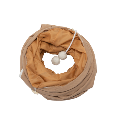 Cat's Telescopic Tunnel Cushioned Bed Pet Nest Teasing Balls Zipper Connection Feline Supplies