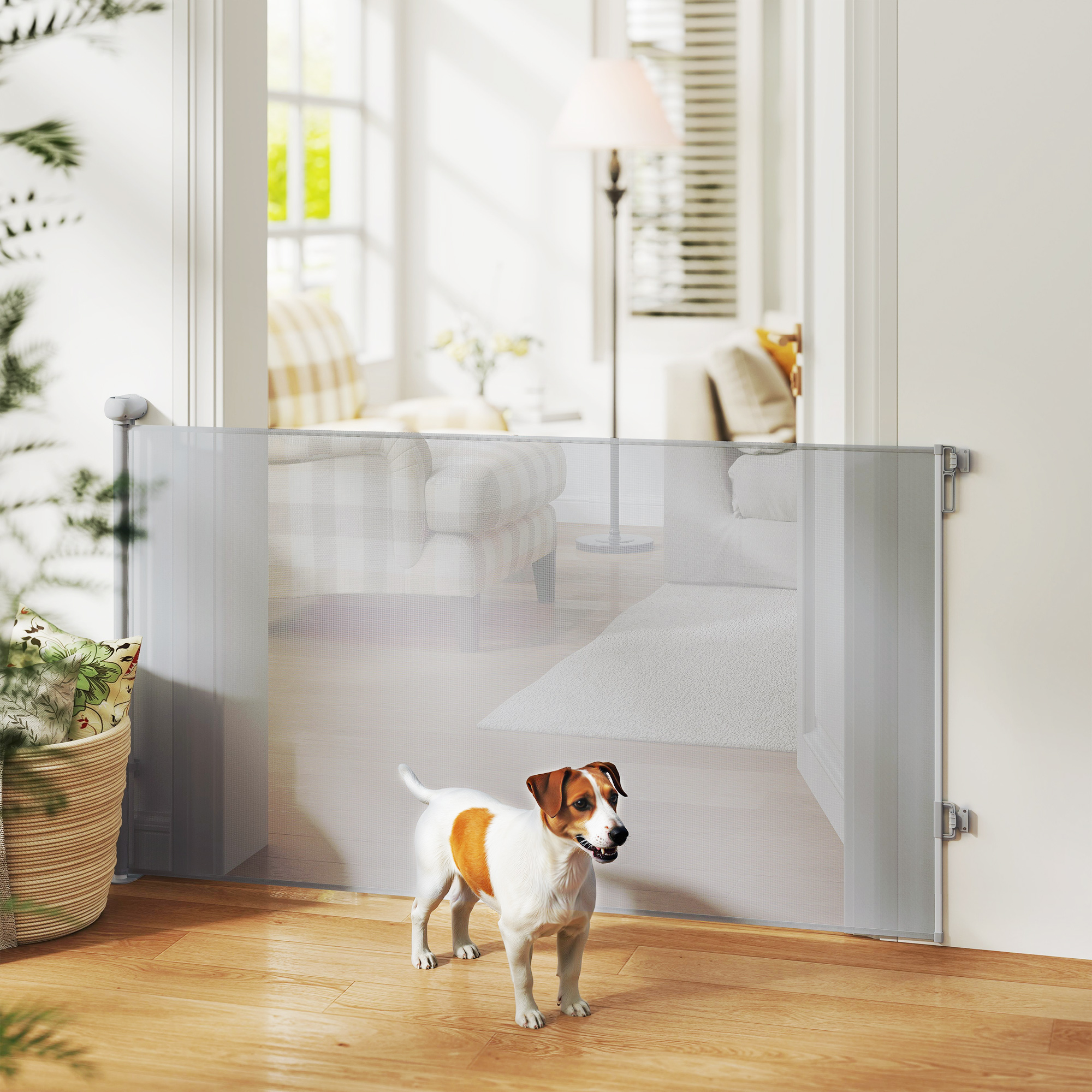 Retractable Stair Gate Extends Up To 140 Cm Wide, Dog For Doorways, Stairways — image 12
