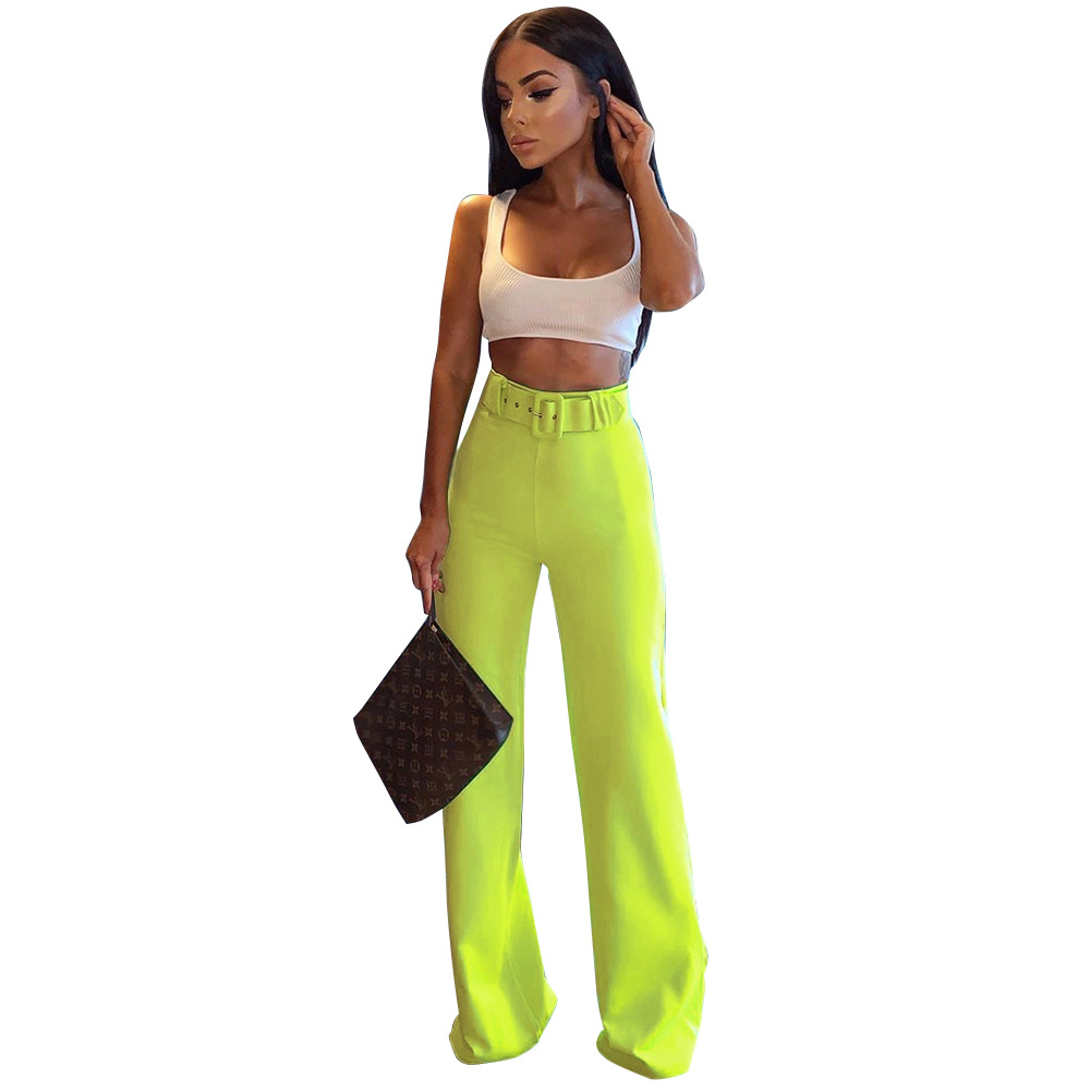 Title 7, Cover hip slim fashion straight wide leg pants