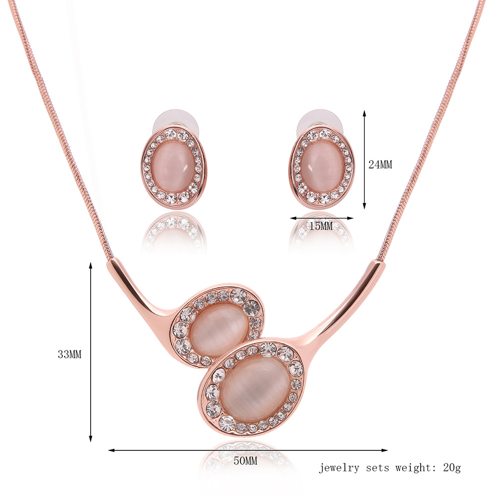 Creative Two-piece Earphone-like Necklace And Earrings