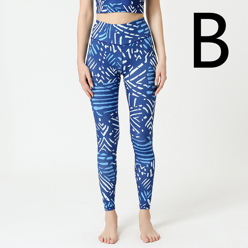 Printed Yoga Pants Tight-fitting High-waist Hip-lifting Fitness Pants Sports Fitness Yoga Wear