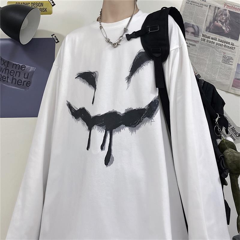 Title 5, Printed Loose Student Harajuku Long Sleeve T-sh...