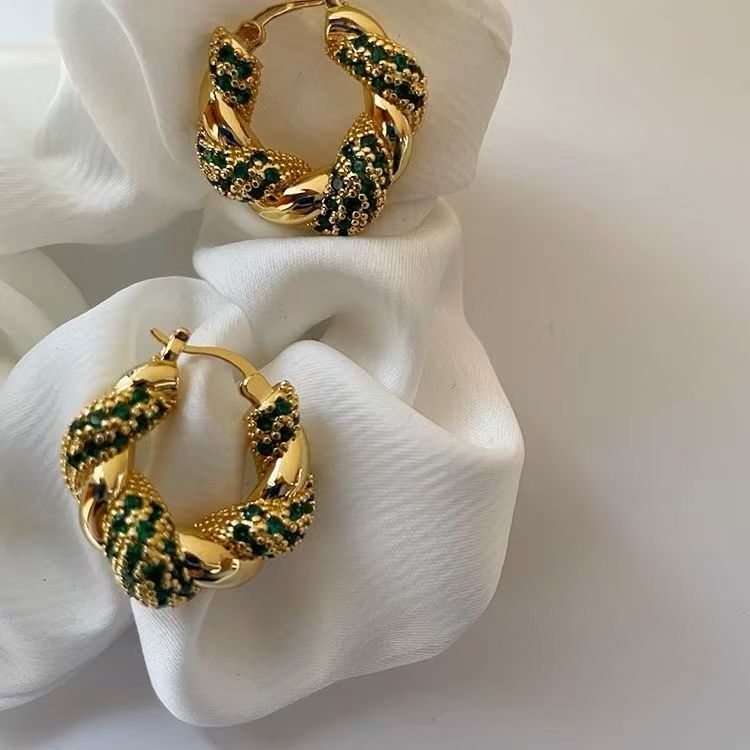 2026 New Brushed Gold Earrings, Retro Hong Kong Style, Oversized Light Luxury Earrings, Unique & Versatile For Women