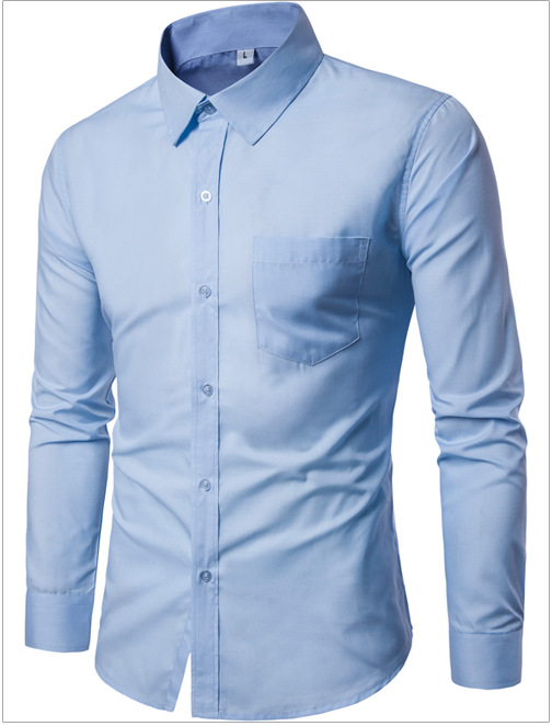 Candy Color Men's Casual Long Sleeve Shirt