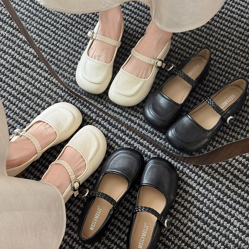 Women Minimalist Vintage Braided Strap Flats Matching Daily product image