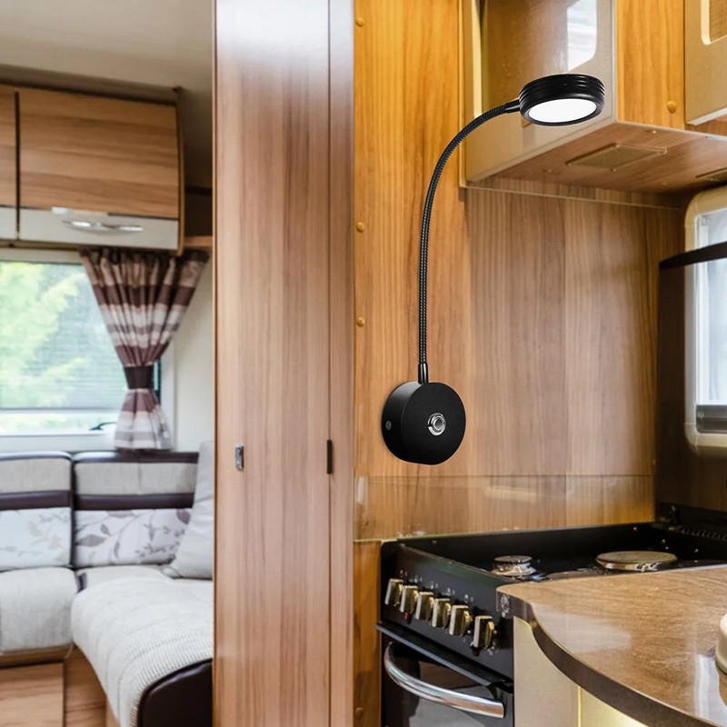 12V LED Touch Dimmable USB Spot Reading Light Motorhome Campervan Caravan Boat — image 2