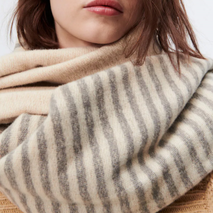 Women's Jewelry Stripe Mosaic Texture Scarf Fashionable And Warm