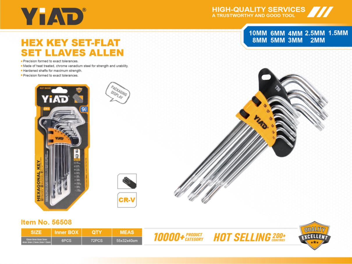 9-piece Set Of Medium-length Plum Blossom Hexagon Socket, Only Supports Self-pickup, Please Note That Free Shipping Is For Anti-bidding Price