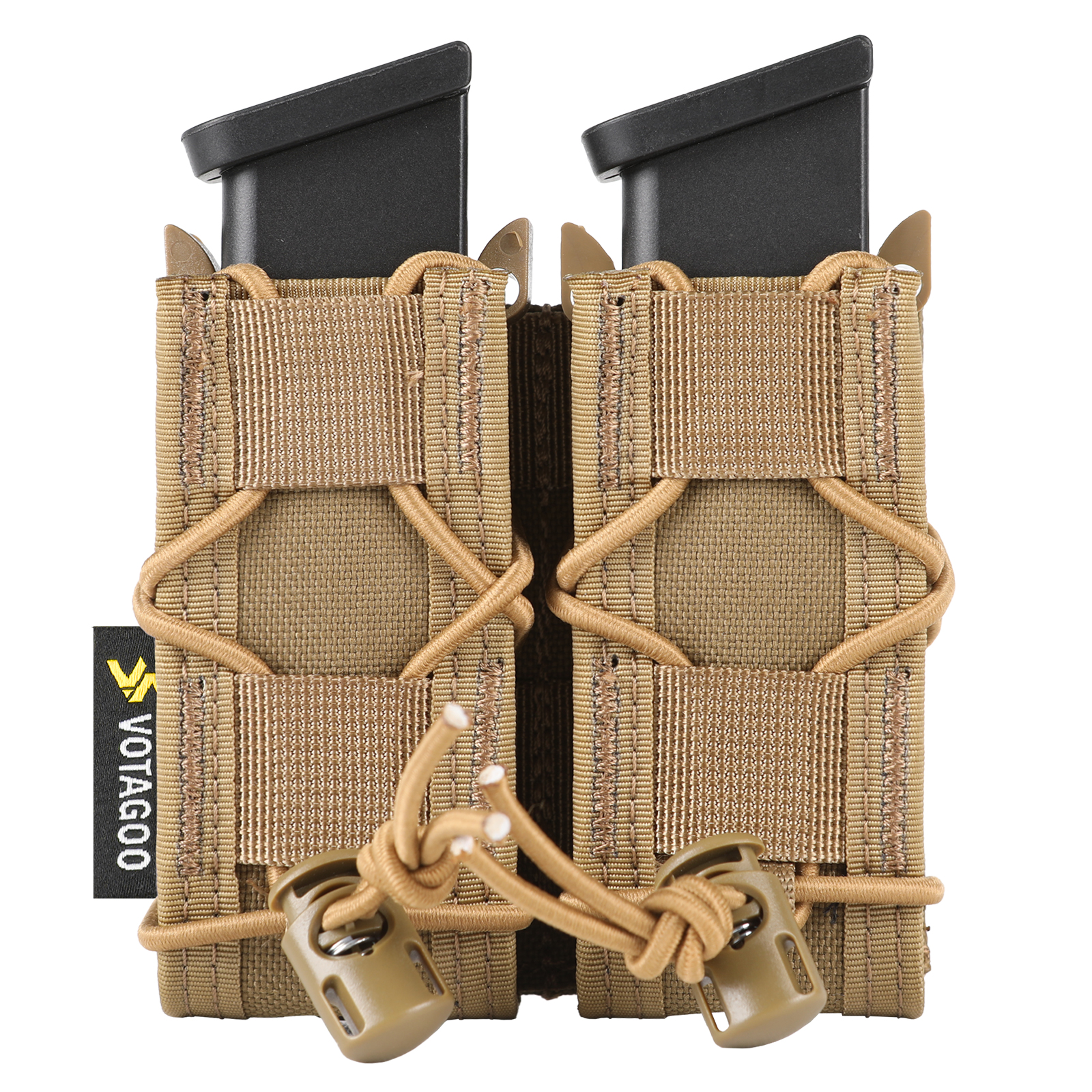 Molle Open-Top Pistol Mag Pouch. Flexible rapid response. This molle mag pouch with open-top design with shock cord and polymer brackets, holds your magazine or hardware in place, and is fully adjustable to fit a variety of magazines or tools. With no ext