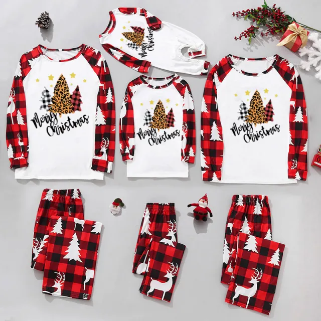 Christmas Home Service Parent child Suit Plaid Stitching Printing - Shop at LoveMi
