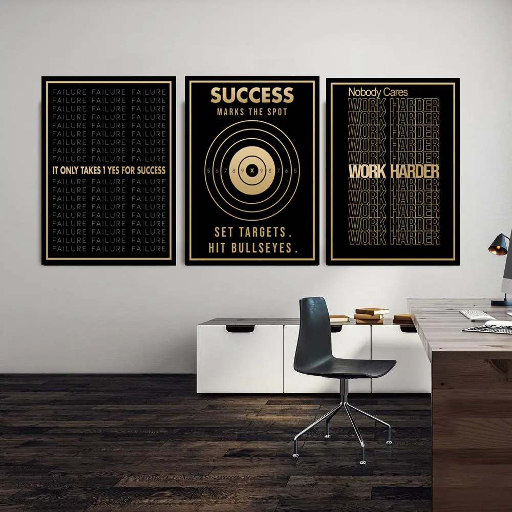 Success Text Canvas Painting Business Inspirational Quotes Wall Art