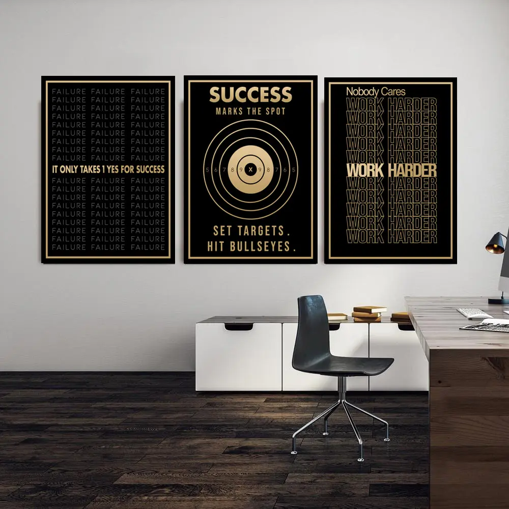 Success Text Canvas Painting Business Inspirational Quotes