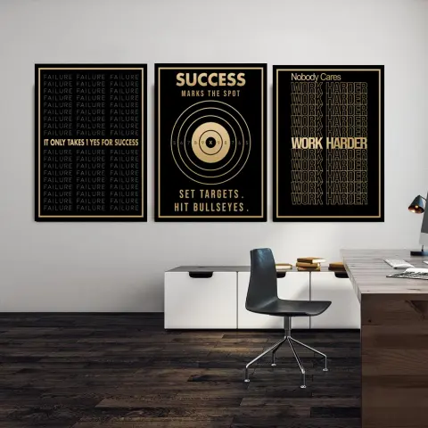 Success Text Canvas Painting Business Inspirational Quotes Wall Art