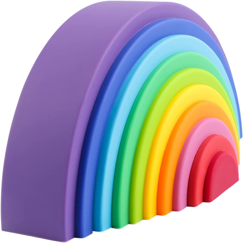 Silicone Rainbow Building Blocks 10-layer Arched Assembly