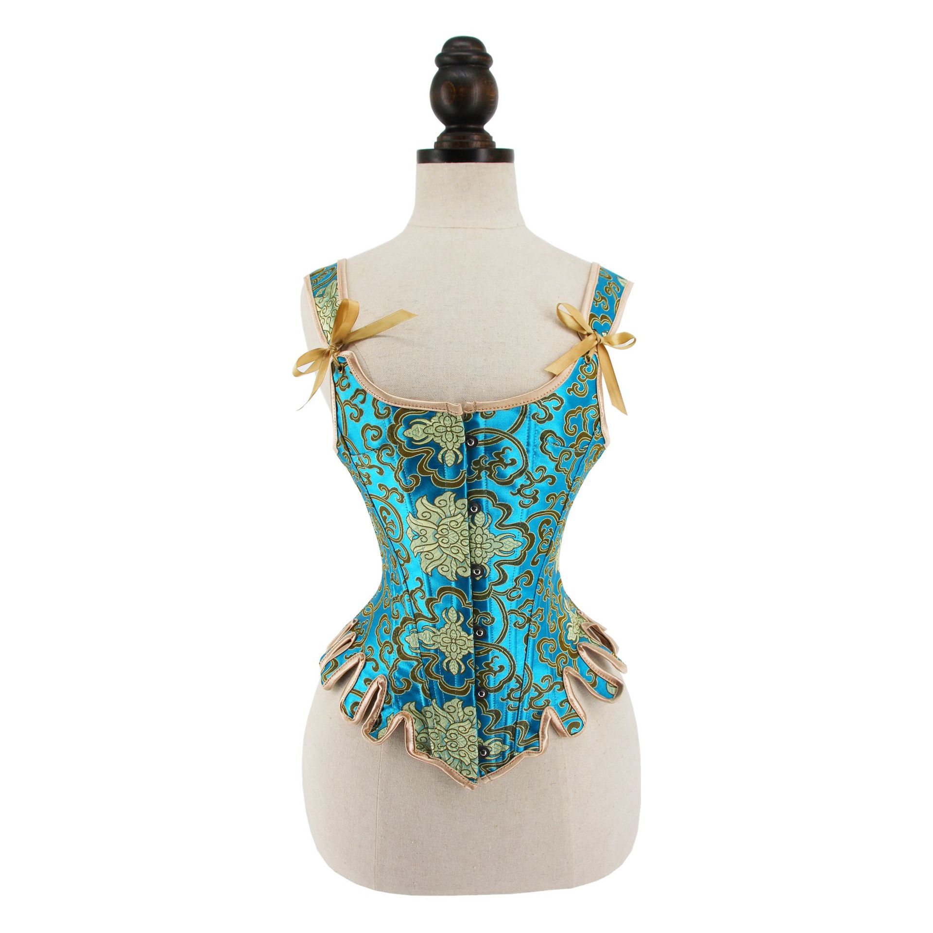 Retro Scalloped Ears Waist-in Steel Power Top