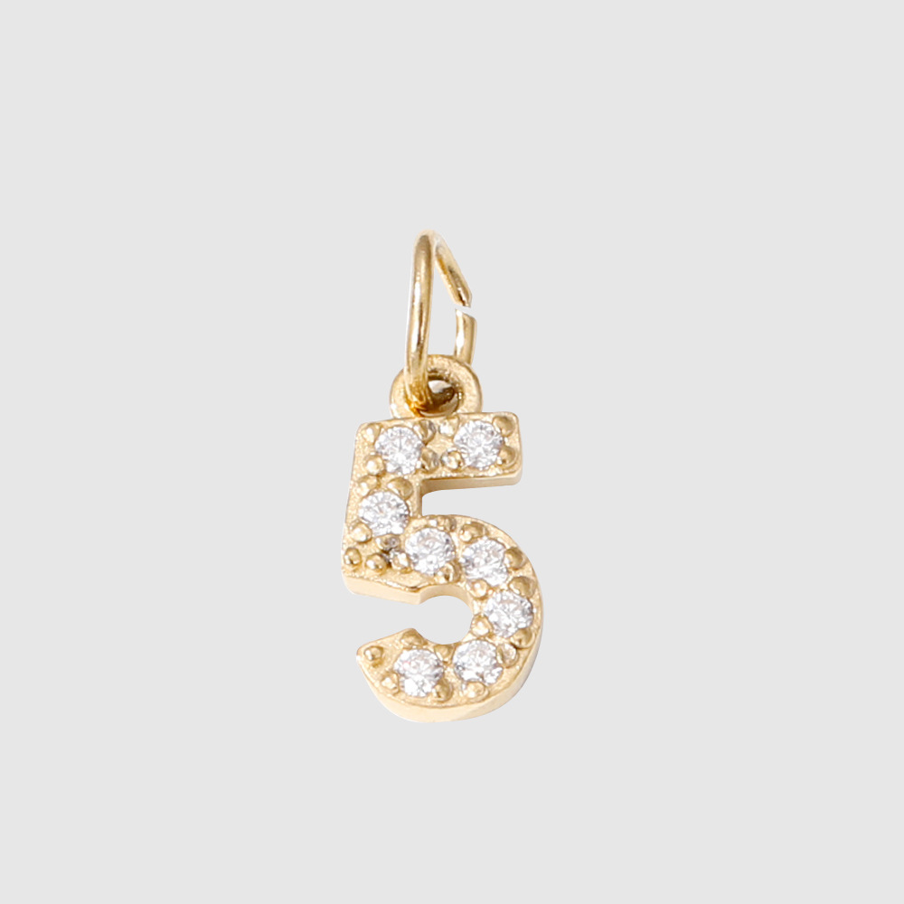 1 Piece 304 Stainless Steel Zircon Ion Plating 14K Gold Real Plated Letter Number Polished Stretch Adjustable Pendant DIY Jewelry Accessories 8