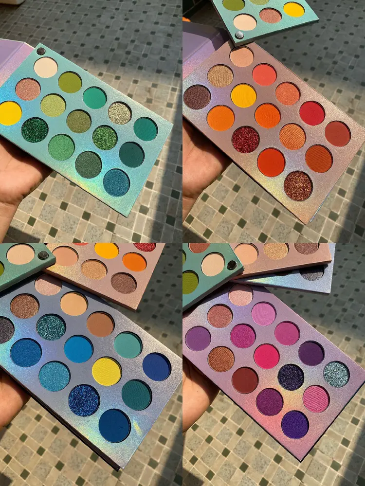Color Eyeshadow Palette Pearlescent Blue And Green Sequins Europe And America