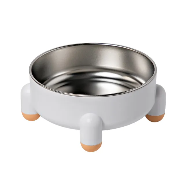 Non slip Stainless Steel Bowl For Dogs And Cats Bowl For Food Anti overturn For Pets Not Black High Foot White - Shop at LoveMi