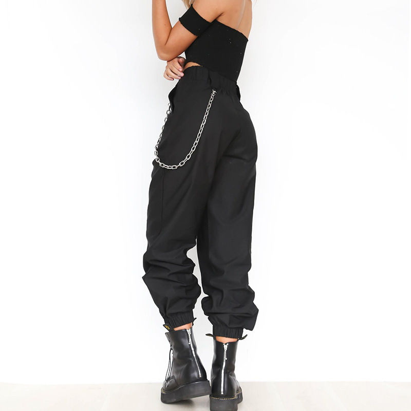 Title 7, Sports Casual Pants Harem Wide Leg Belt Chain