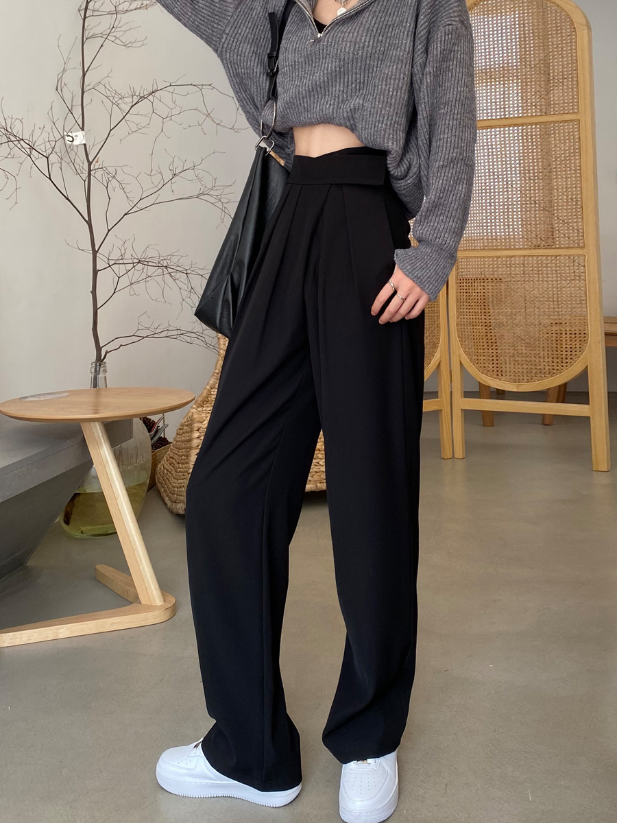 Title 4, Gray-brown Wide-leg Pants Women