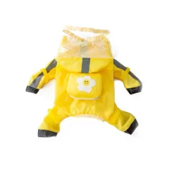 Pet Puppy Dog Raincoat Rain Jacket Coverage 4 Legs Full Body Protection Waterproof Rainboot Small Dogs Pet Teddy Raining Coat - Small Yellow Flowers - View 1