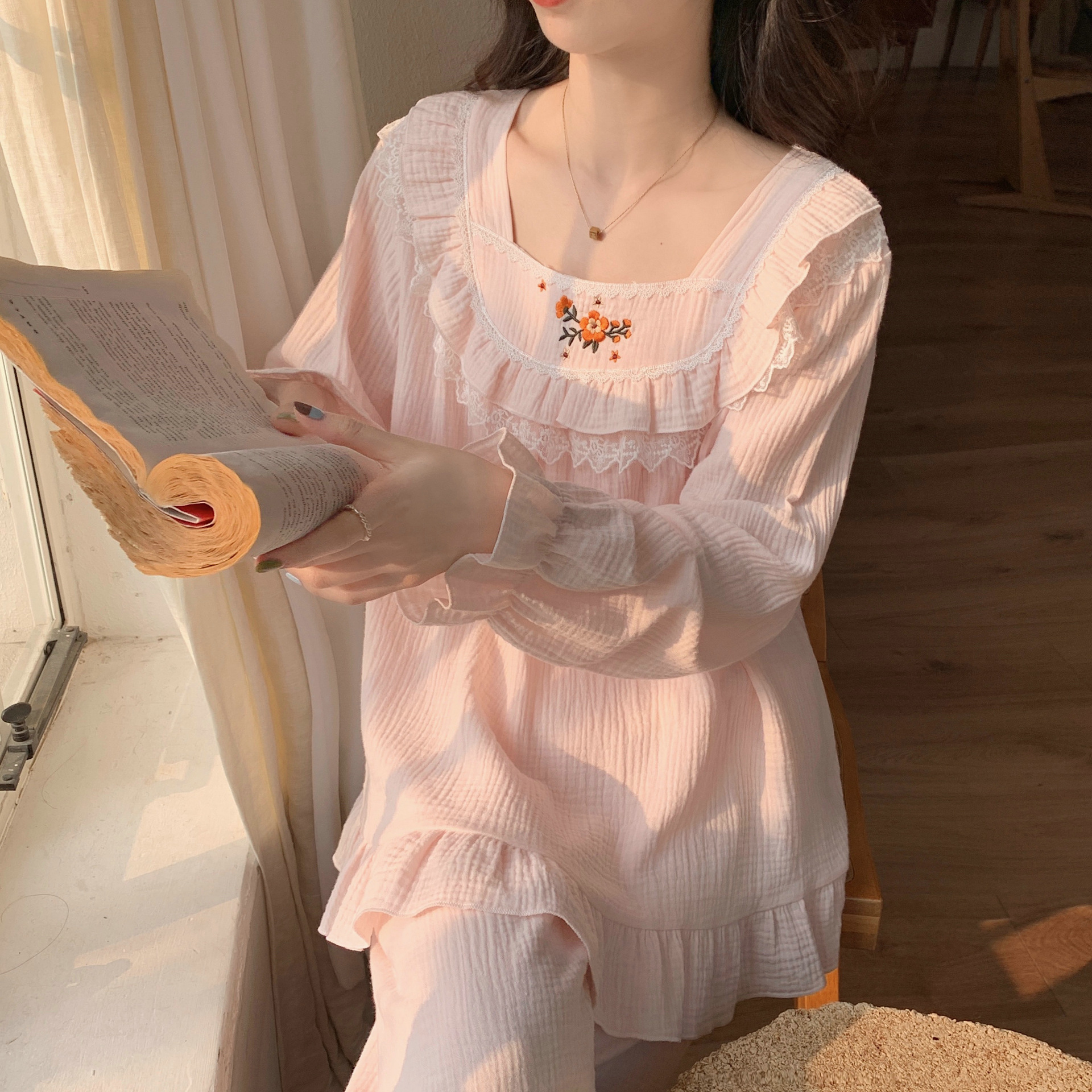 Title 6, Japanese Pastoral Long-sleeved Pajamas Women