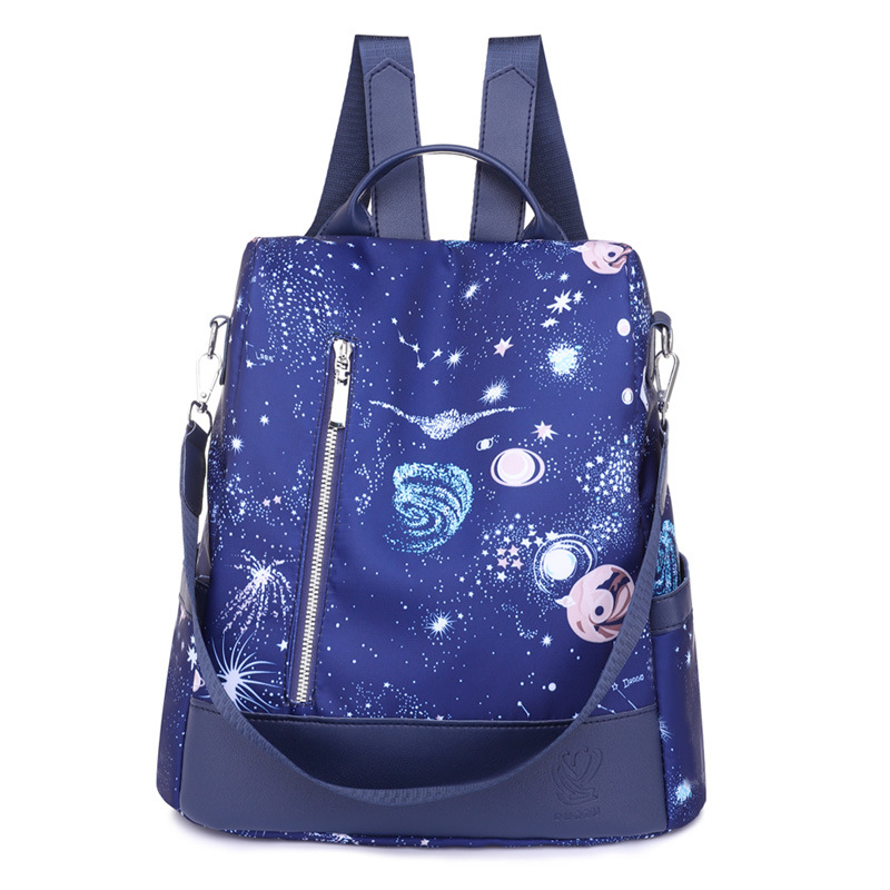 Oxford Cloth Water Repellent Compartment School Bag Blue - Shop at LoveMi