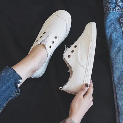 Spring And Autumn White Shoes All-match Canvas Shoes Tide