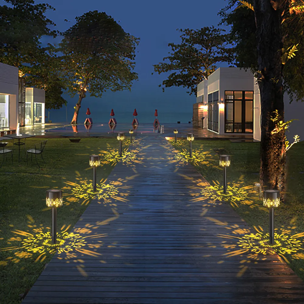 New Solar Plastic Lawn Floor Outlet Projection Lamp, Garden Decoration Lights – image 6