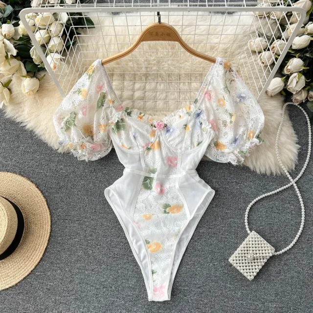 Bra Tight Waist High Fork Spicy Girl Bodysuit White - Shop at LoveMi