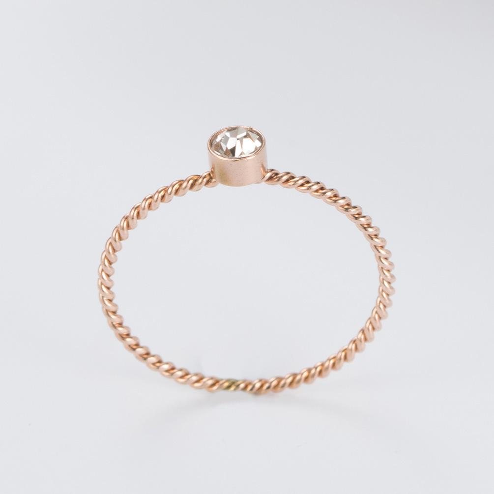 Rose Gold And Diamond Twist Tail Ring