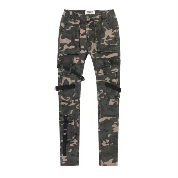 Title 2, Calças cargo slim camufladas masculinas, modern...