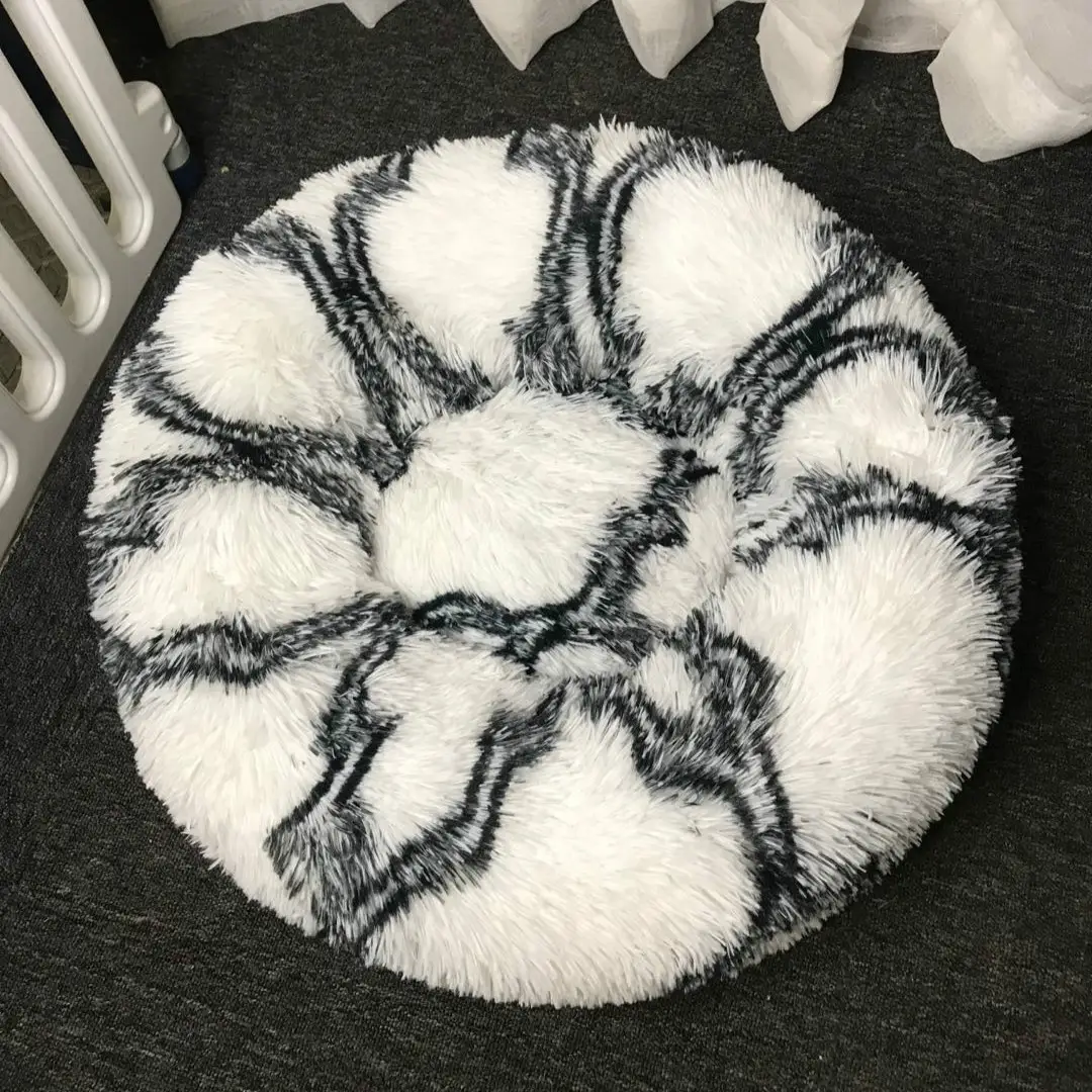 Dog Cat Plush Round Nest Pet Winter Mat Pet Product Accessories Bed Multicolor Multi Size Cat Litter Dog Litter